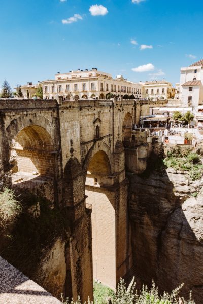 old high altitude bridge located in Andalusian village of Ronda